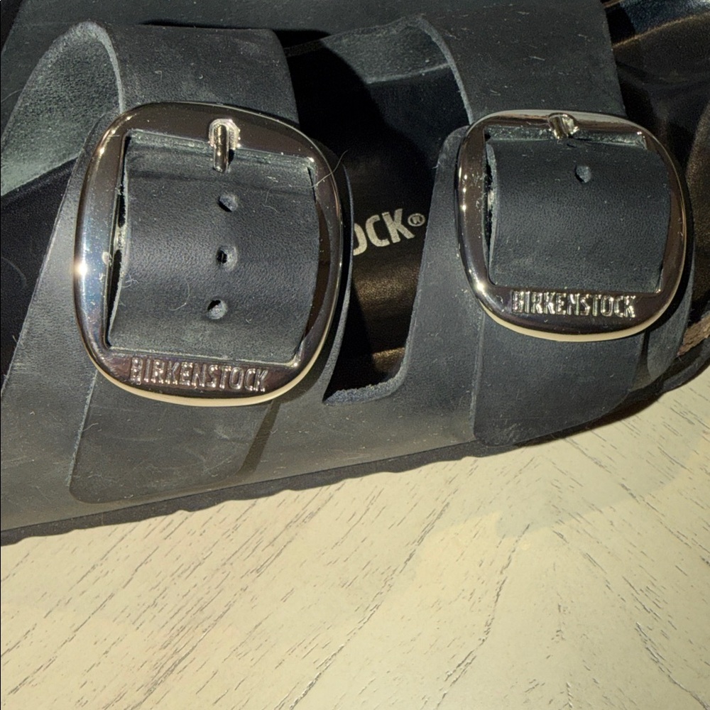 Birkenstock Black Two-Buckle Slide Sandals - Picture 3 of 5